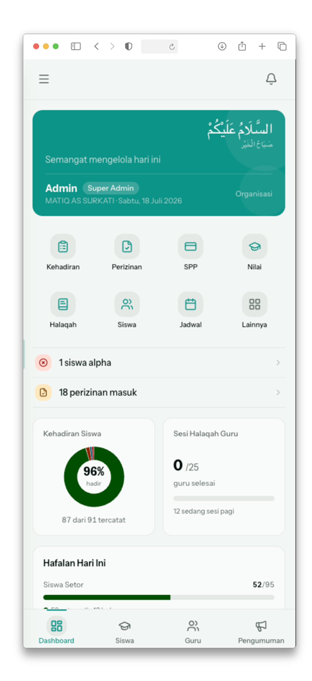 Aplikasi Mobile Ihtada di Android — tampilan responsif